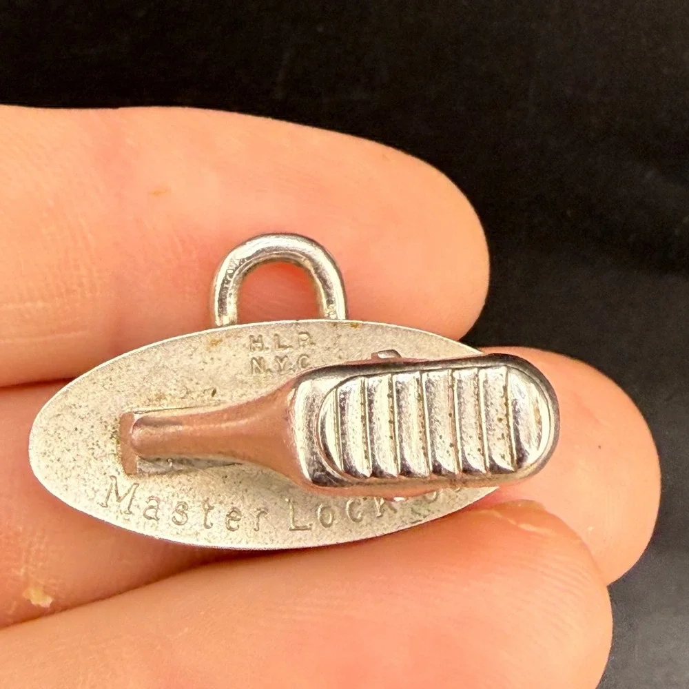 Vintage Master Lock Tie Clip Silver Tone HLP NYC